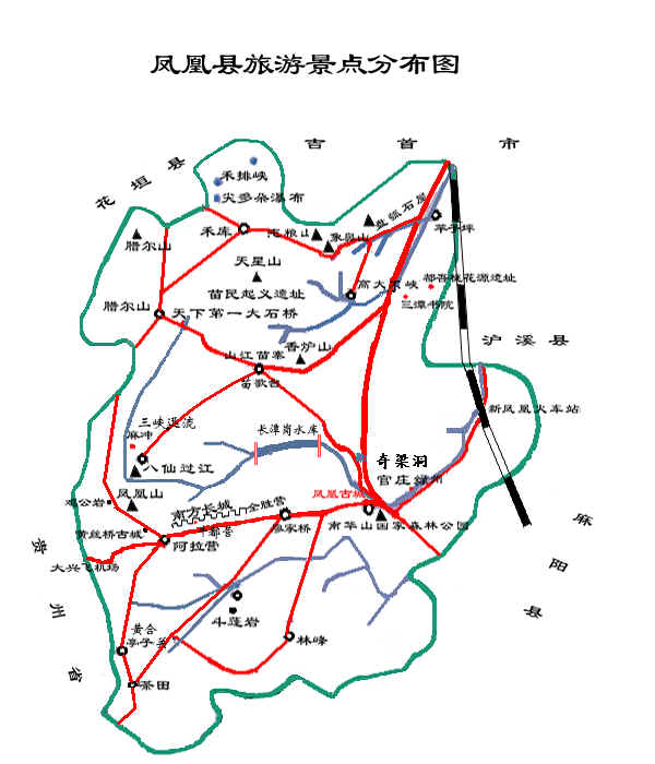 鳳凰古城景點(diǎn)分布圖
